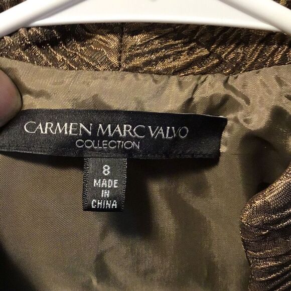 Blazer by Carmen Marc Valvo Goldish brown Sequin embellishments ￼ Size 8 - Picture 5 of 5